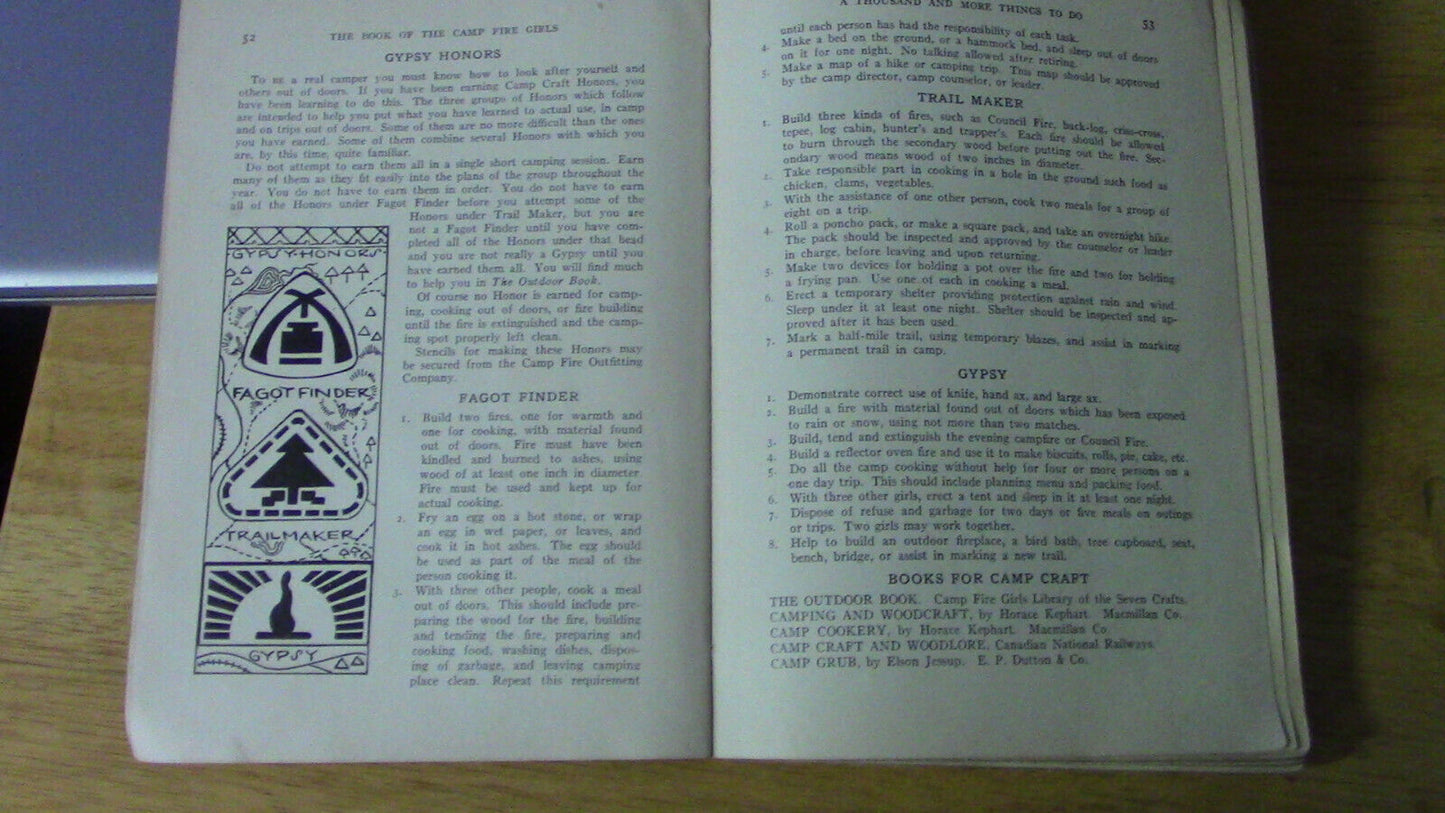 Book of the Camp Fire Girls 1936 Edition Illustrated Soft Cover