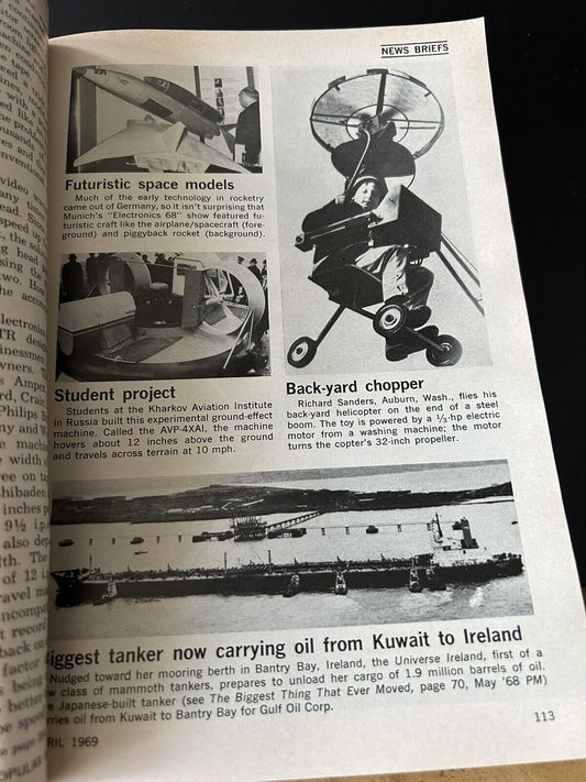 POPULAR MECHANICS Magazine April 1969 VACATION HOMES Maverick Blazer Grand Prix