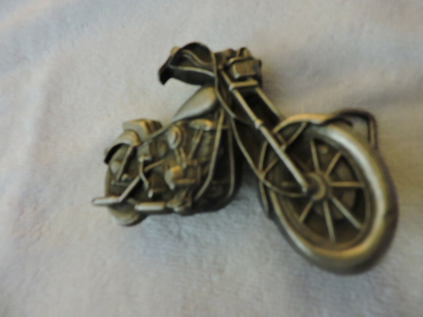 1979 BERGAMOT BRASS WORKS MOTORCYCLE BELT BUCKLE 3.5X3 INCHES