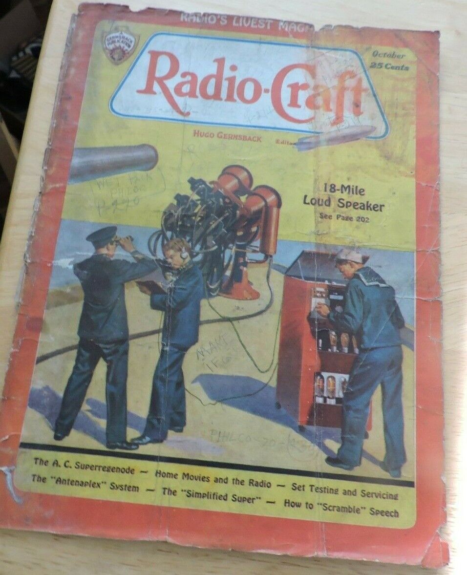 RADIO CRAFT MAGAZINE OCTOBER 1934--COVER ONLY