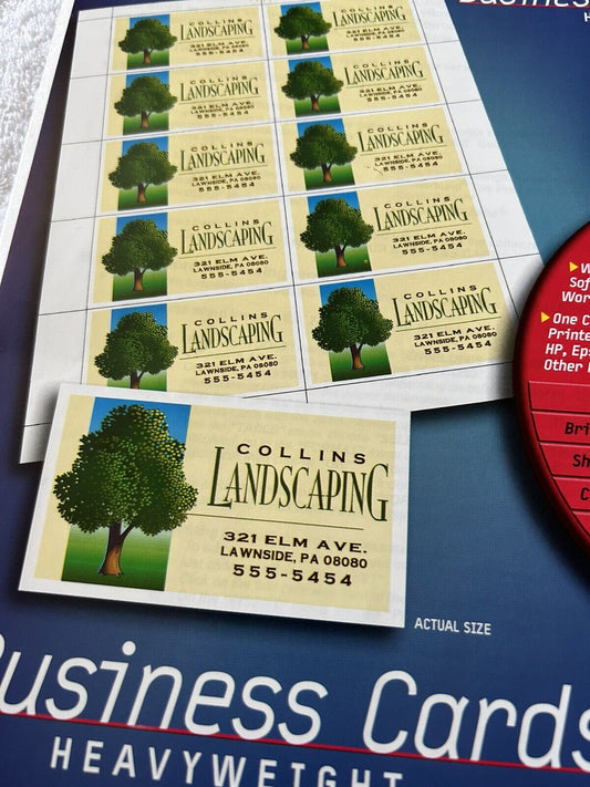 BURLINGTON BUSINESS CARDS--HEAVYWEIGHT --OPENED--22 SHEETS
