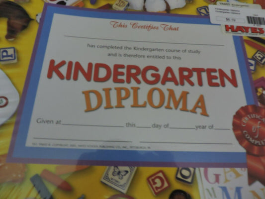 Kindergarten Diploma Certificate NEW PACK OF 25