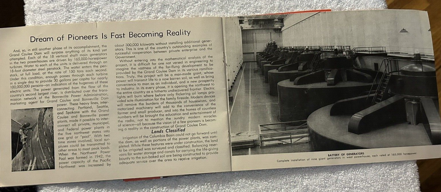 GRAND COULEE DAM SOUVENIR BOOKLET 1947 STATE OF WASHINGTON