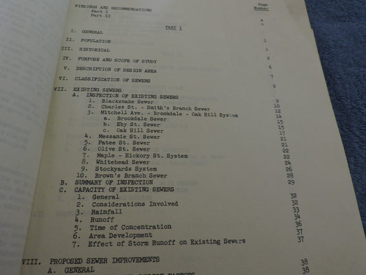 Vintage (1953) Report on Long Range Sewerage Plan (St. Joseph, Missouri)