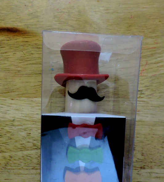 Joie Class Act Set Of 6 Silicone Bow Tie Wine Glass Charms & 1 Bottle Topper