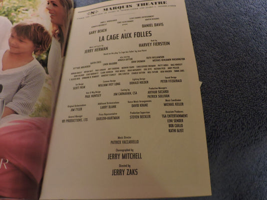 Playbill for La Cage aux Folles at Marquis Theatre