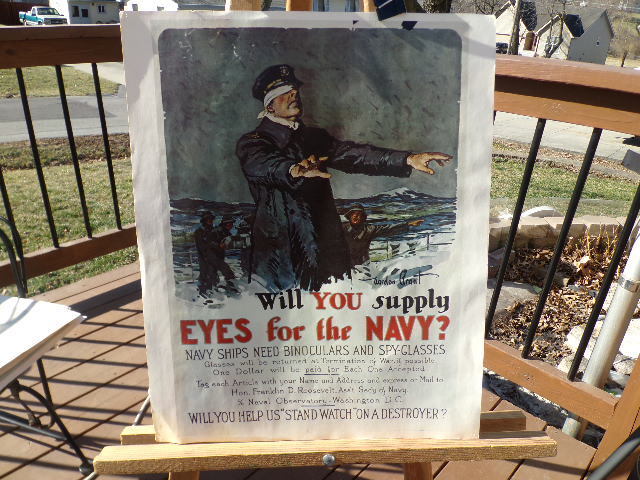 PRINT OF WWII NAVY RECRUITMENT POSTER NAMED "WILL YOU SUPPLY EYES FOR THE NAVY"