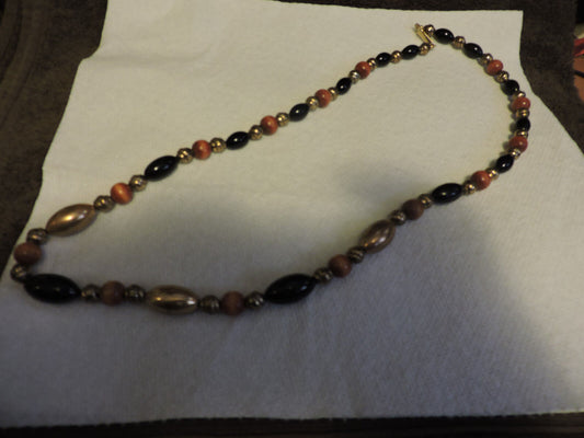Beaded Necklace With Matching Clip-On Earrings