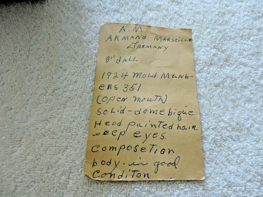 VINTAGE ARMANO MARSEILLE GERMAN DOLL 1924 SOLID-DOMEQIQUE IN WICKER BASKET