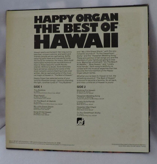 1977-Happy Organ The Best of Hawaii Vinyl Record 33 RPM-Hawaiian Wedding Song