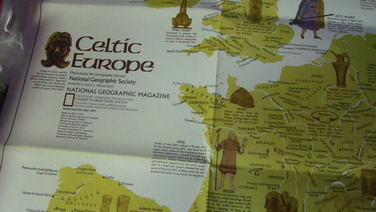 The National Geographic Magazine Map of Europe & Celtic Europe 1977