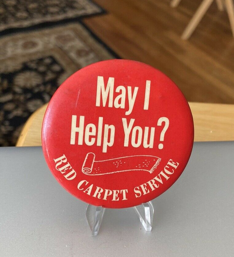 BUTTON PIN: MAY I HELP YOU? RED CARPET SERVICE