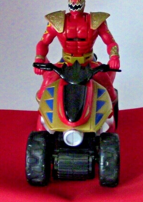 Bandai Red Power Ranger on his Motorcycle