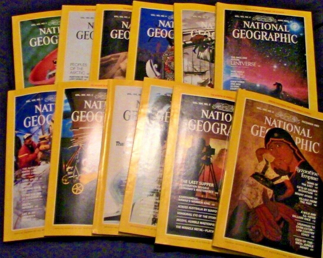 Lot of 14 National Geographics Magazines (1983 Full Year & 2 from 1984)