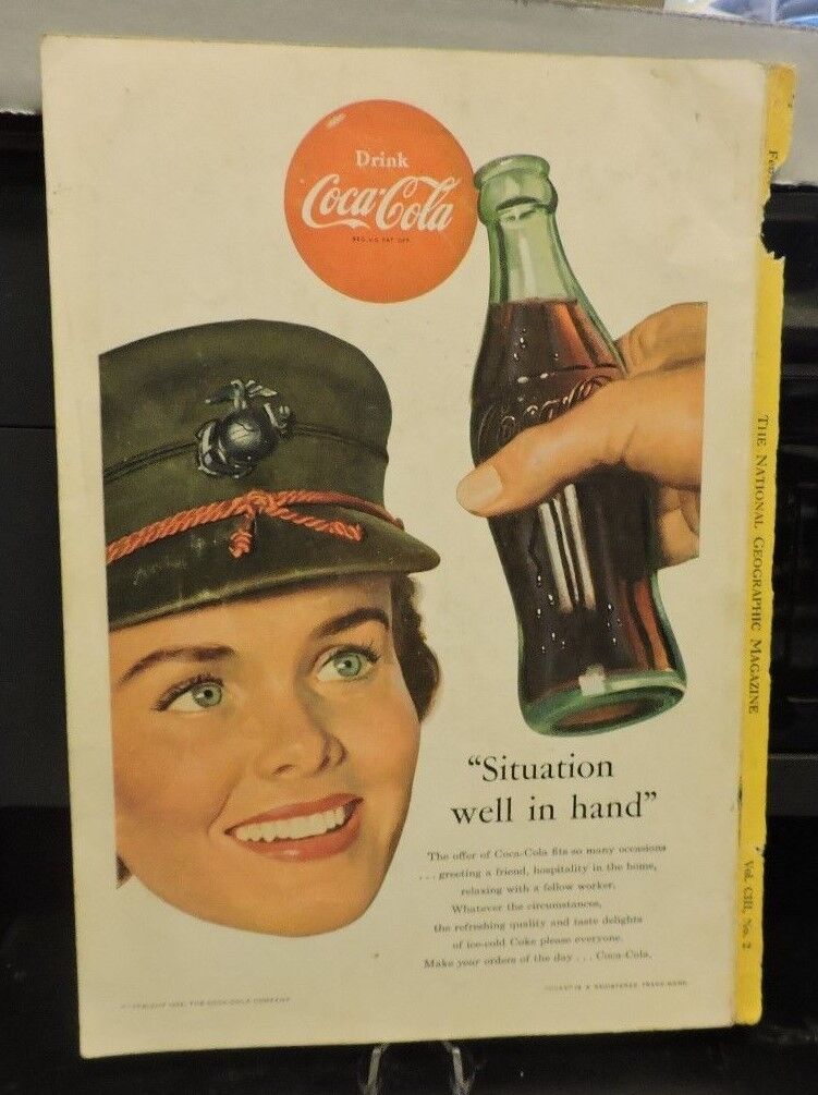 Vintage Coca Cola Advertisement from the National Geographic 1955