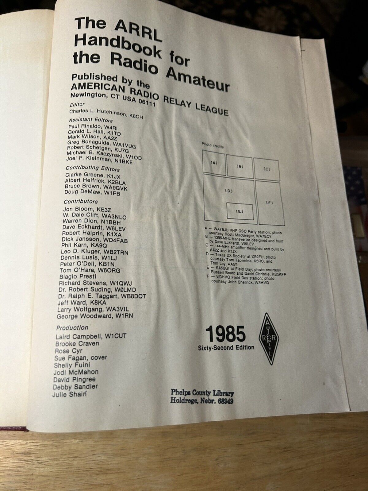 Hardcover: The 1985 ARRL Handbook for the Radio Amateur