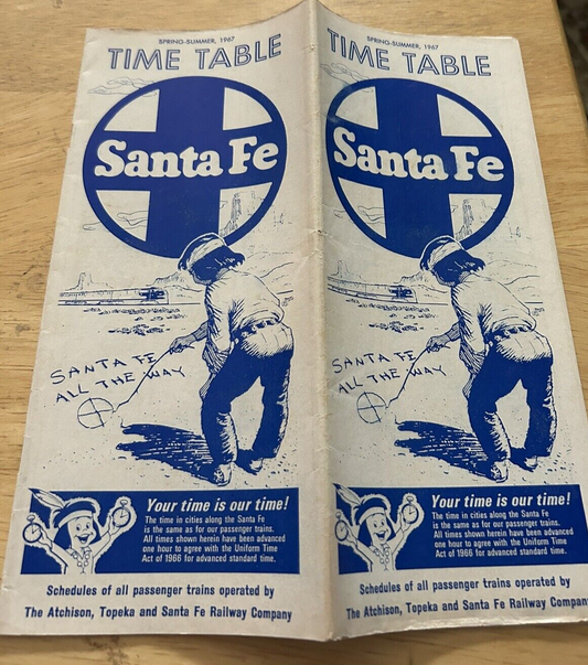 SANTE FE TIMETABLE 1967 SPRING/SUMMER