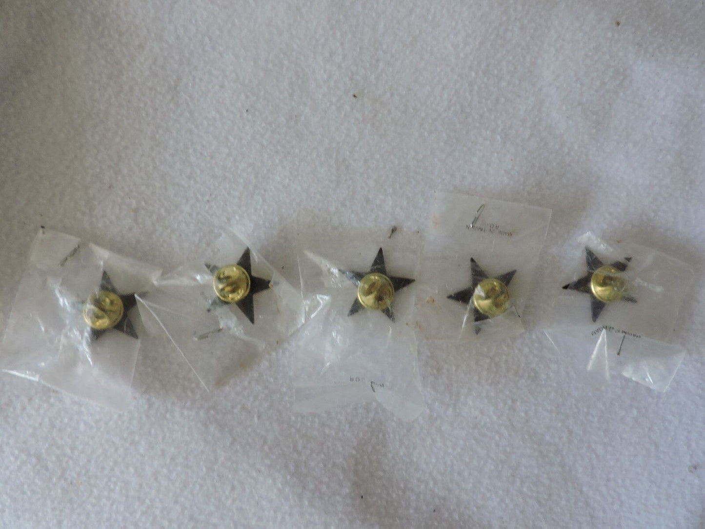 Lot of 5 "Star Lapel Pins" -Bronze colored