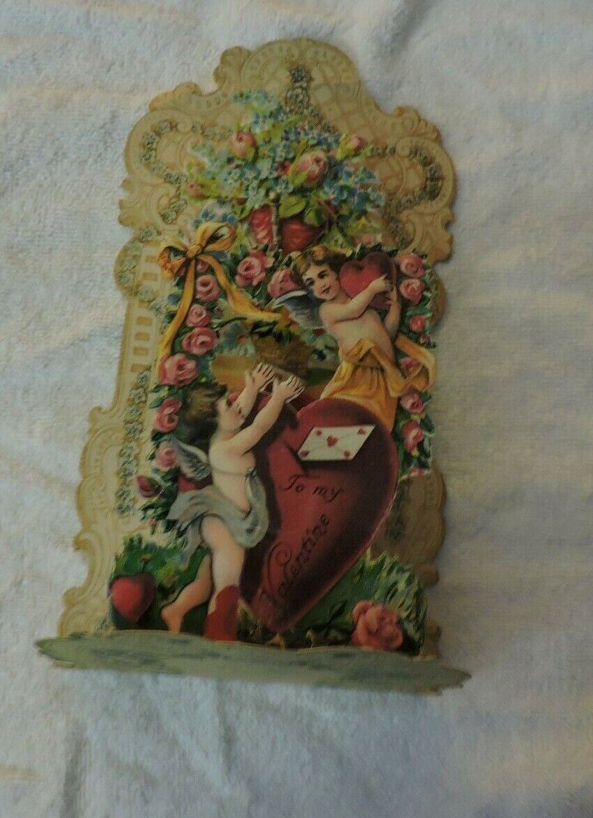 VINTAGE: TO MY VALENTINE 3-D CARD PRINTED IN GERMANY