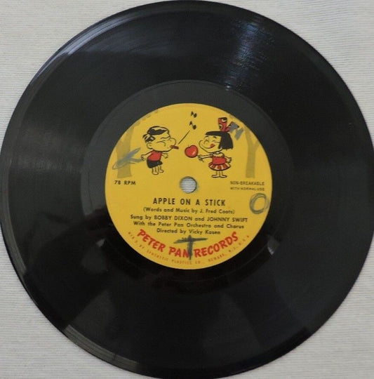 Apple on a Stick & Little Blue Man Vinyl Childrens Record 78RPM