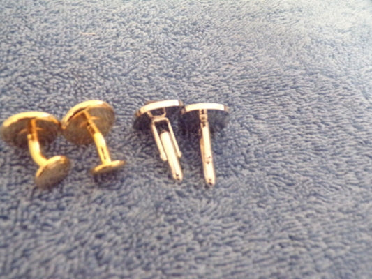 Two Sets Gold/Silver Cuff Link Sets