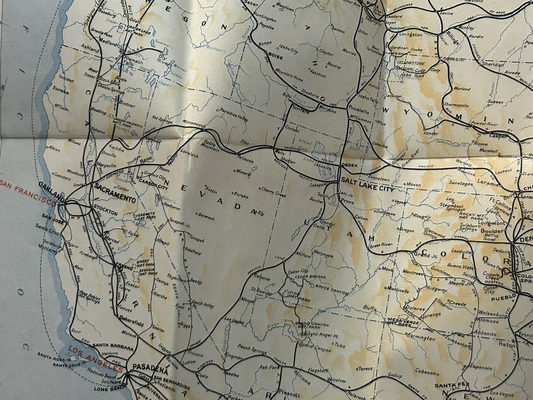 VINTAGE CANADIAN PACIFIC LINES MAP WHERE TO GO IN CANADA (NO DATE FOUND)