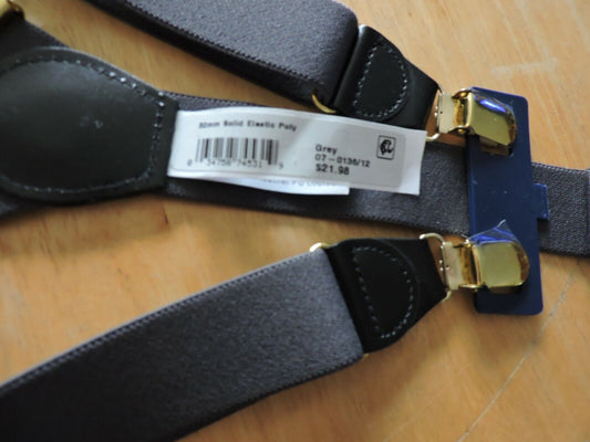 GRAY SUSPENDERS--NEW