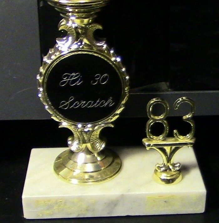 Bowling Trophy-WOMEN- (Ready for a new engraving plate) 15" Tall, Hi 30 Scratch