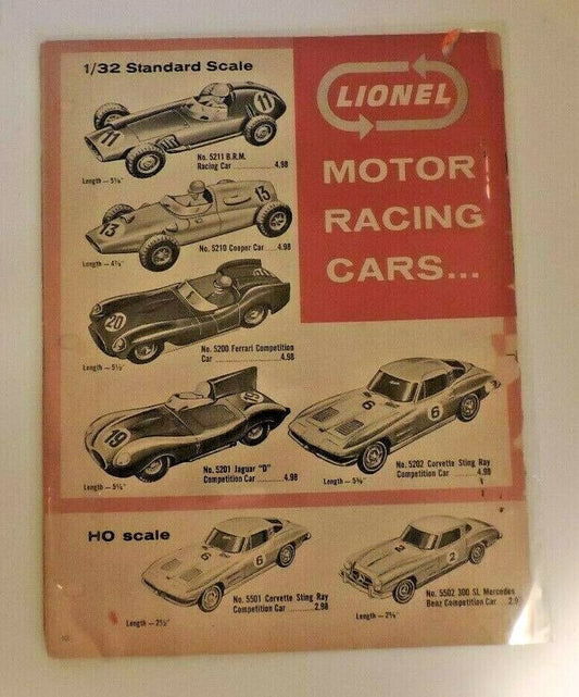 Vintage Sales Brochure: Lionel Trains & Motor Racing Cars Featured