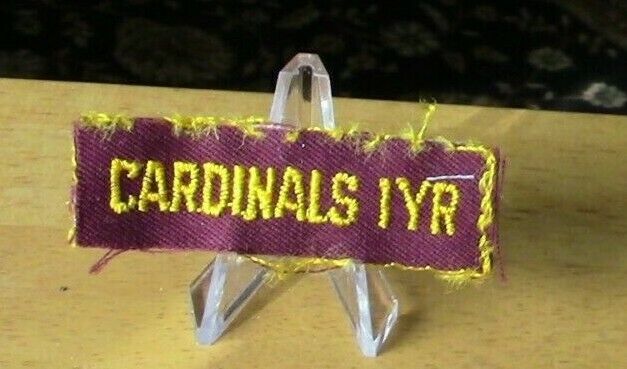Cardinals 1 YR. Patch Yellow Letters on Red Background