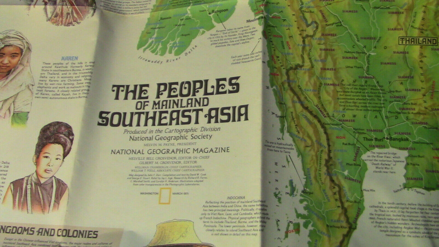 The National Geographic Magazine Map of The Peoples of Southeast Asia