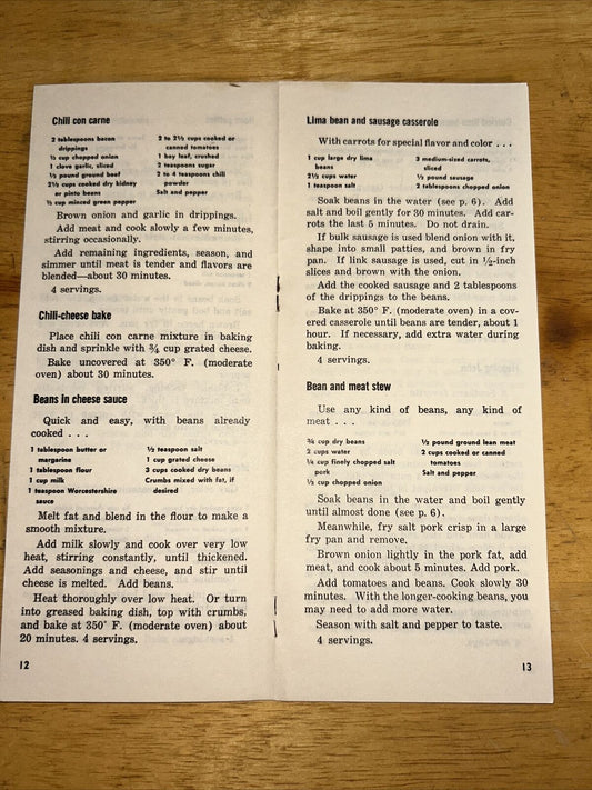 Dry Beans Peas Lentils Modern Cookery US Department of Agriculture No 326