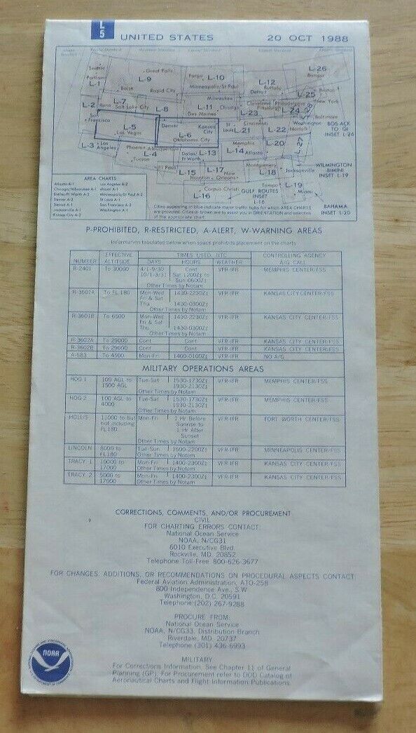 Aviation Map: Enroute Low Altitude US 20 Oct 1988
