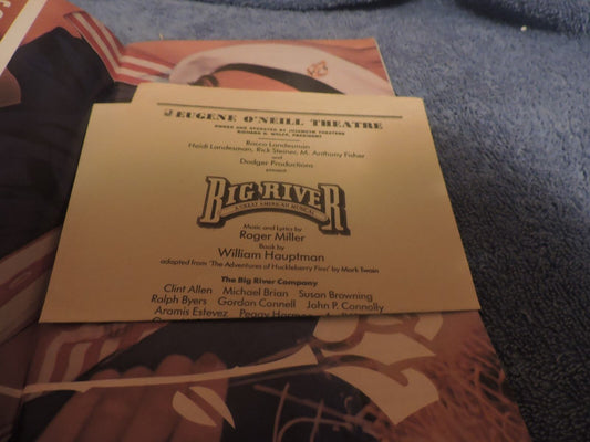 Playbill for Big River (Huckleberry Fin) at Eugene O'Neill Theatre