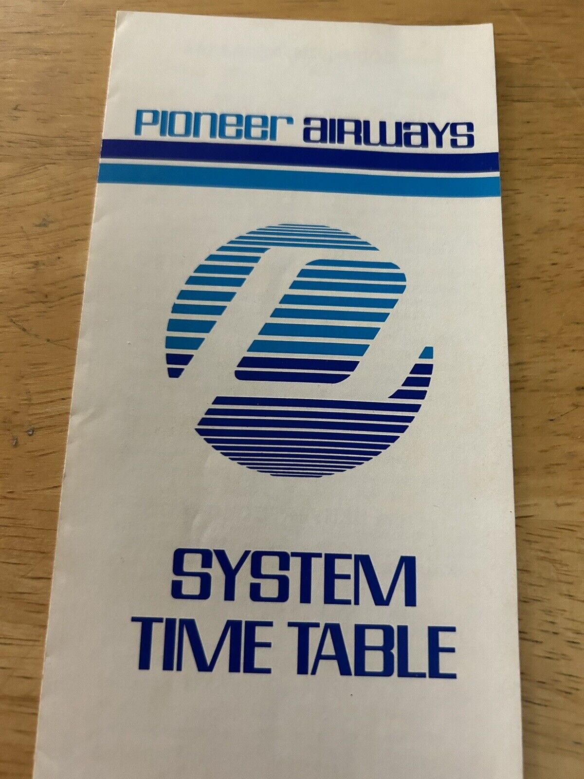 PIONEER AIRWAYS SYSTEM TIME TABLE 1979
