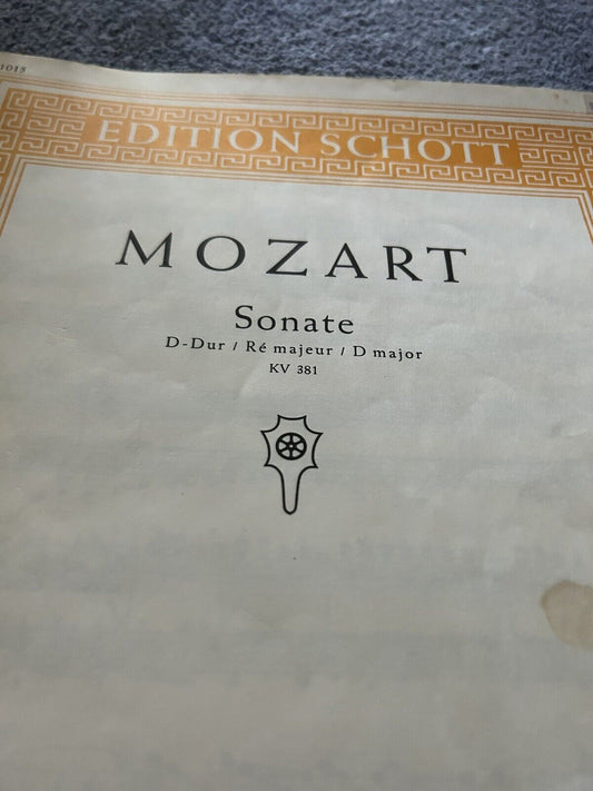 SHEET MUSIC: MOZART SONATE D MAJOR FOR THE PIANO