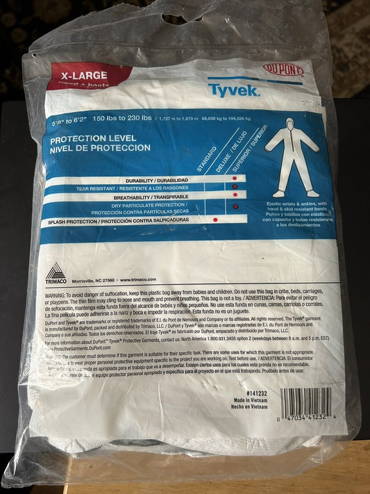 DURABLE & BREATHABLE PARTICULATE PROTECTION SUIT XL NEW (Hood/Boots included)