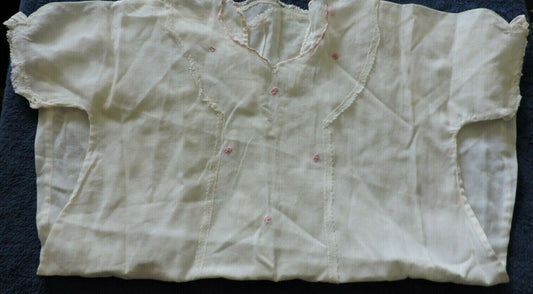 VINTAGE BABY GOWN--HAND MADE WITH EMBROIDERED FLOWERS