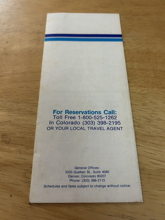 PIONEER AIRWAYS SYSTEM TIME TABLE 1979