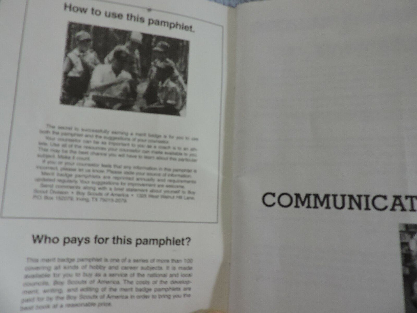 BOY SCOUT MERIT BADGE BOOK  "COMMUNICATIONS"  2000