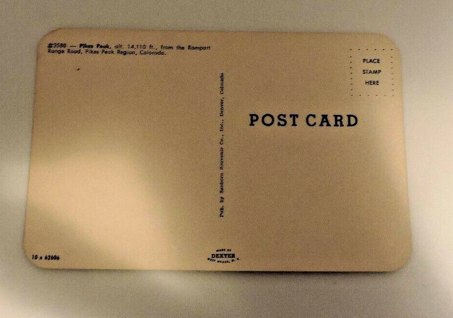 Vintage (50's) Pikes Peak Postcard (Unposted)