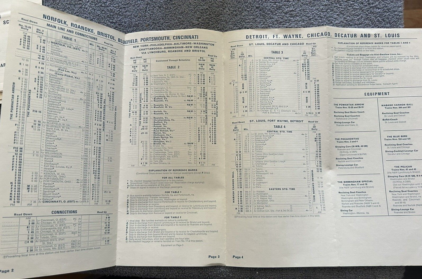 RAILROAD TIMETABLE: NORFOLK AND WESTERN RAILWAY APRIL 27, 1969