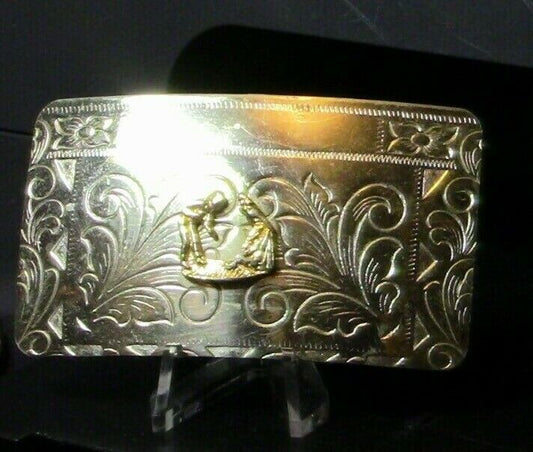 Silver Plated Dancing Couple Belt Buckle