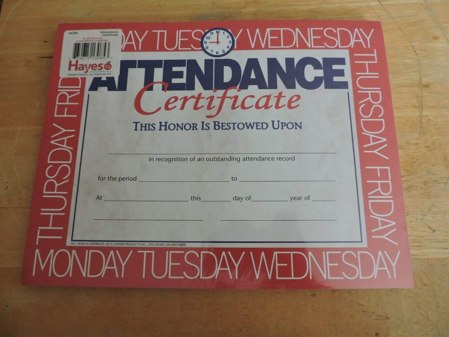 Attendance Certificate Pack--NEW 30 IN PACK