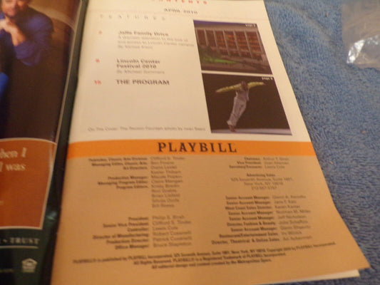 Playbill: Lincoln Center April 2010 Playbill Issue