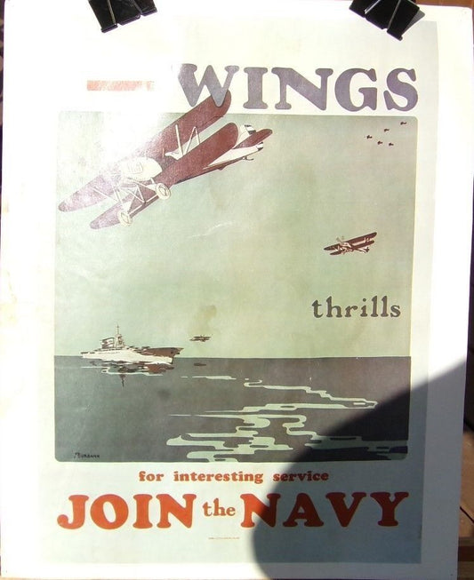 PRINT OF WWII NAVY RECRUITMENT POSTER NAMED 'WINGS