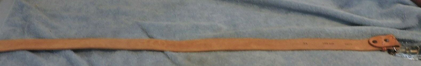 Leather Belt With Silver Buckle (Size 34) name TOM on the belt