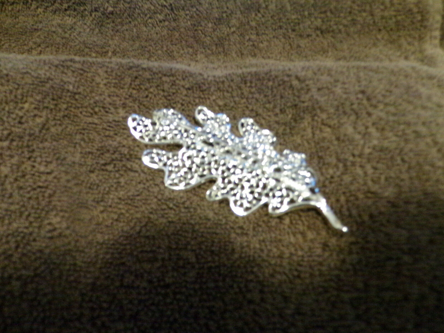Silver Leaf Brooch 4" Long