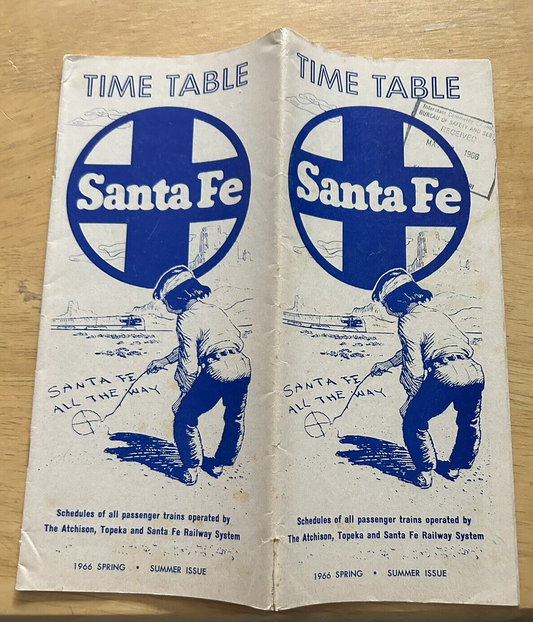 SANTE FE TIMETABLE 1966 SPRING/SUMMER