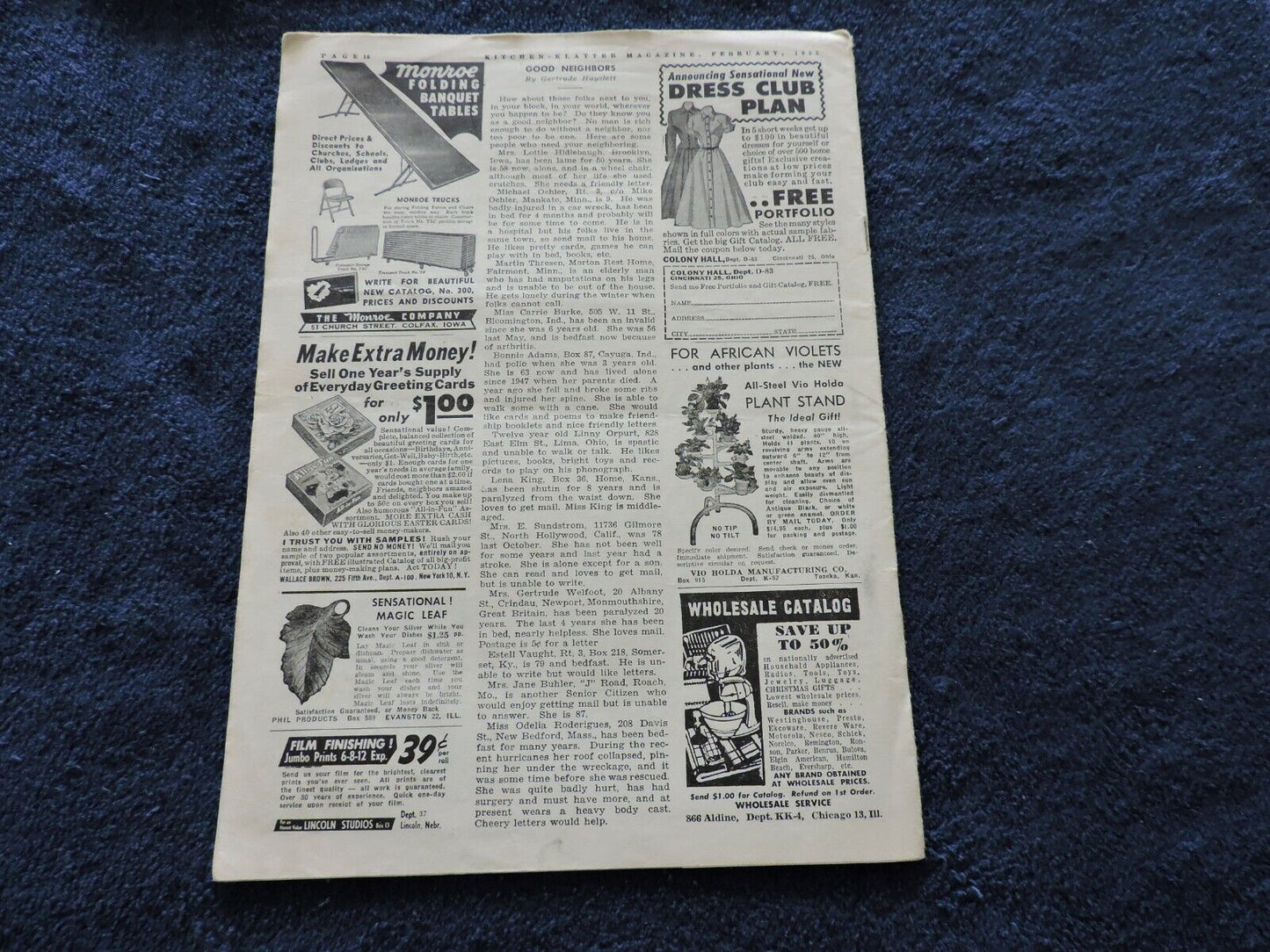 Kitchen-Klatter Magazine Shenandoah Iowa February 1955